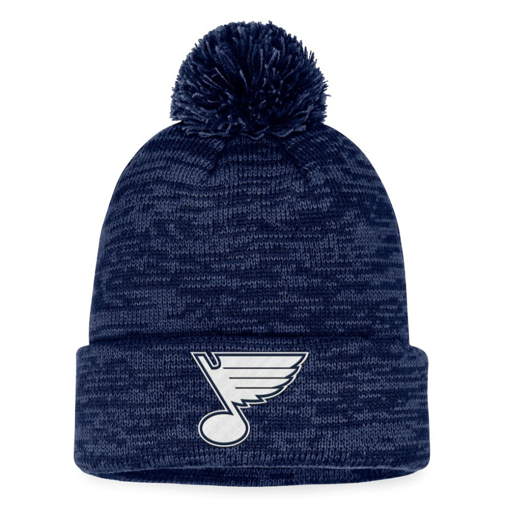 St. Louis Blues Fanatics Fundamental Cuffed Knit Hat with Pom - Navy Hats