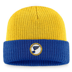 St. Louis Blues Fanatics Heritage Vintage Cuffed Knit Hat - Gold/Blue Hats