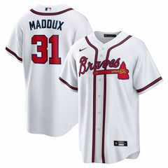 Greg Maddux Atlanta Braves Home Retired Player Replica Jersey White