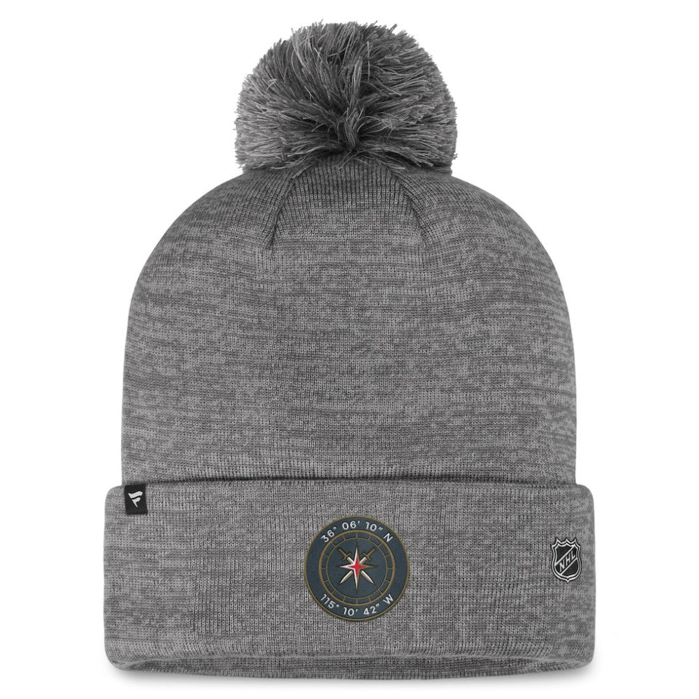 Vegas Golden Knights Fanatics Authentic Pro Home Ice Cuffed Knit Hat with Pom - Gray Hats