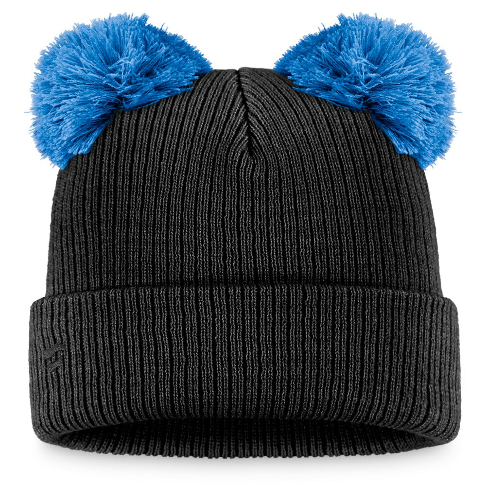 Miami Marlins Women's Double Pom Cuffed Knit Hat Black/Blue
