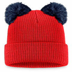 Washington Nationals Women's Double Pom Cuffed Knit Hat Red/Navy