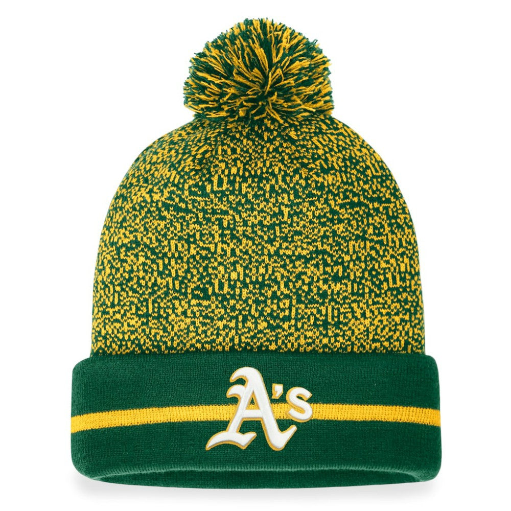 Athletics Space-Dye Cuffed Knit Hat with Pom Green/Gold