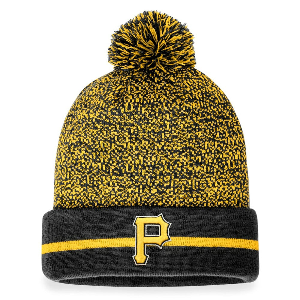 Pittsburgh Pirates Space-Dye Cuffed Knit Hat with Pom Black/Gold