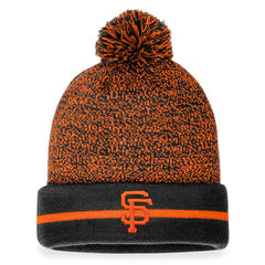 San Francisco Giants Space-Dye Cuffed Knit Hat with Pom Black/Orange