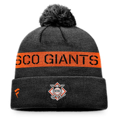 San Francisco Giants League Logo Cuffed Knit Hat with Pom Black/Orange