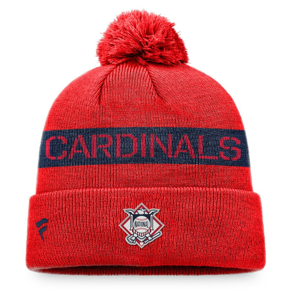 St. Louis Cardinals League Logo Cuffed Knit Hat with Pom Red/Navy