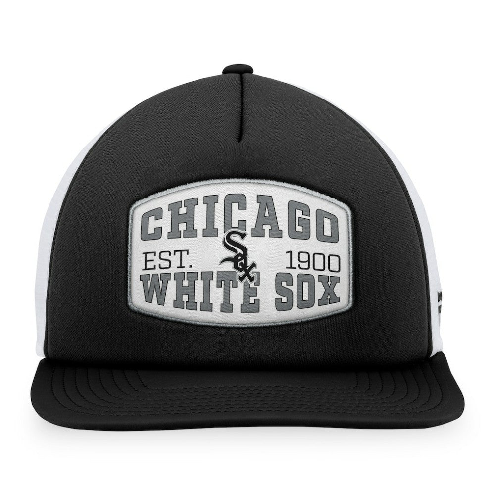 Chicago White Sox Foam Front Patch Trucker Snapback Hat Black