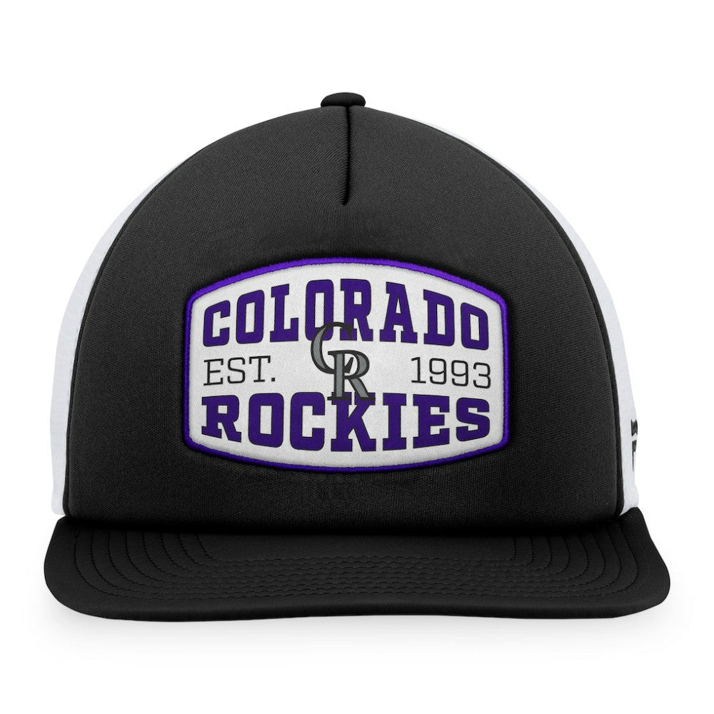 Colorado Rockies Foam Front Patch Trucker Snapback Hat Black