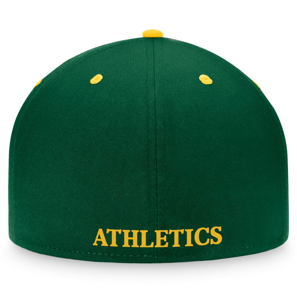 Athletics Cooperstown Collection Two-Tone Fitted Hat Kelly Green/Gold