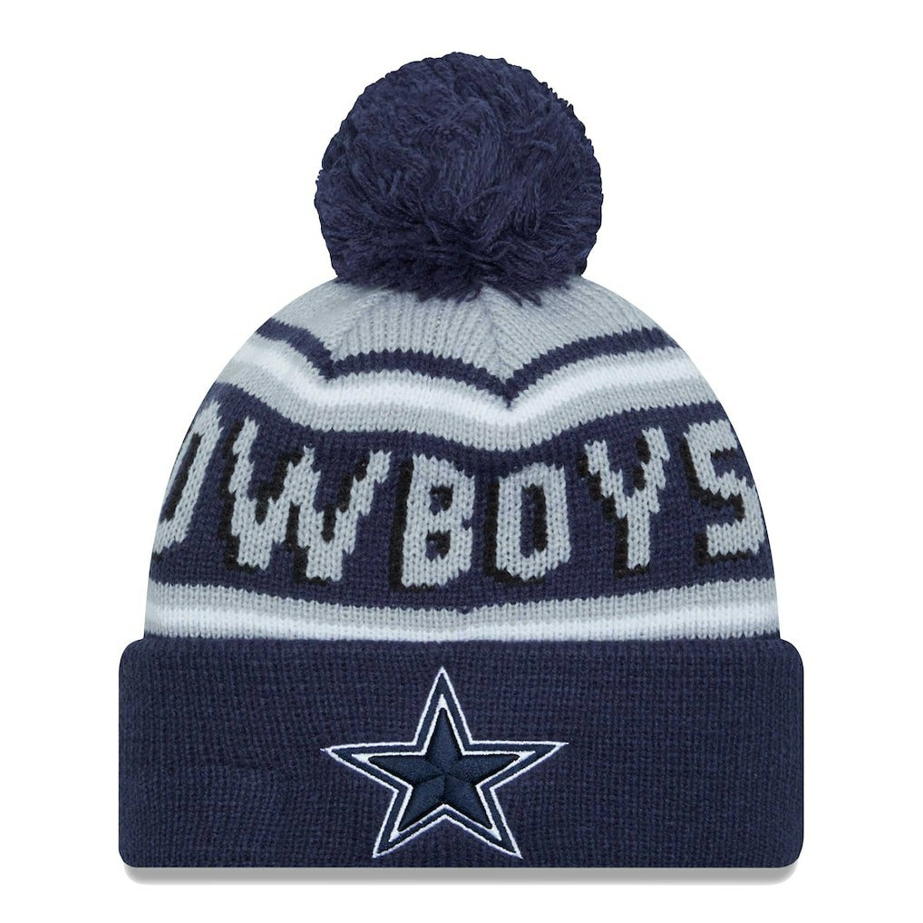 Dallas Cowboys New Era Main Cuffed Knit Hat with Pom - Navy discount