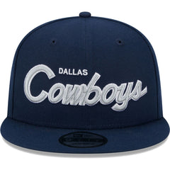 Dallas Cowboys New Era Main Script 9FIFTY Snapback Hat - Navy for sale