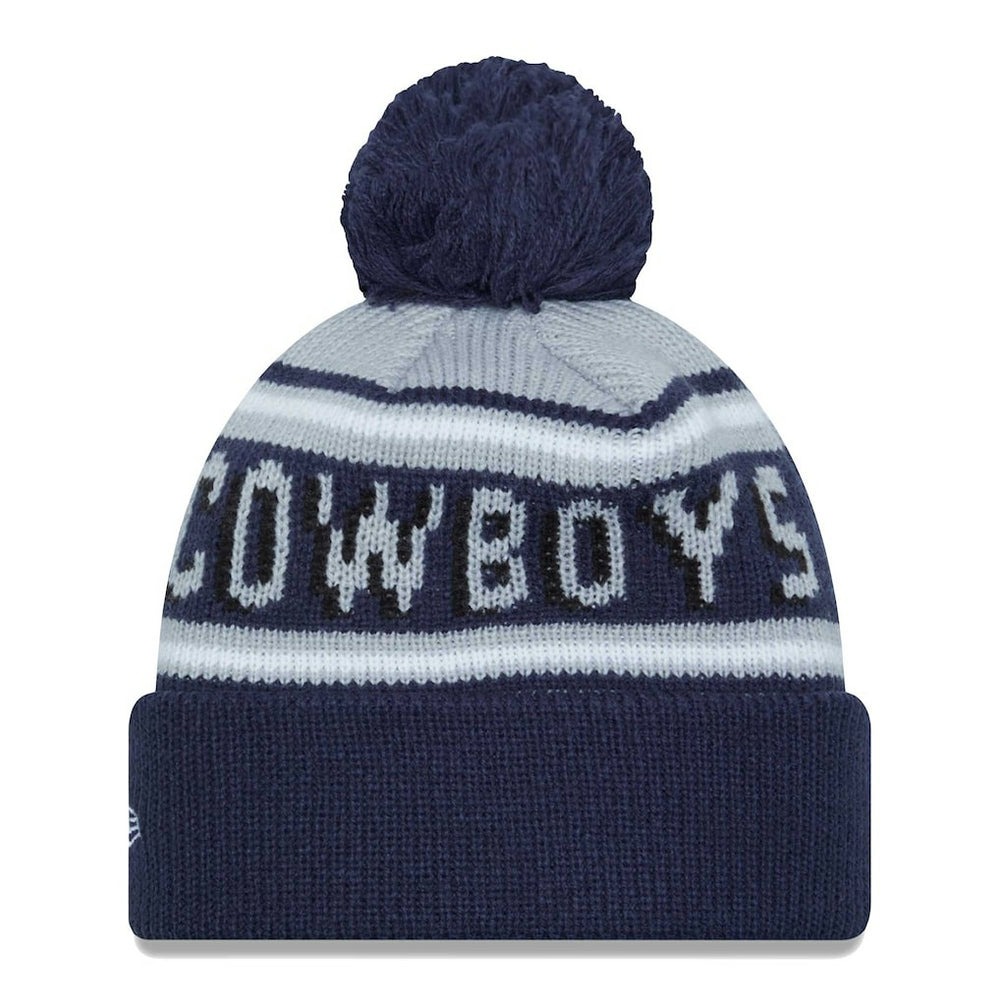 Dallas Cowboys New Era Youth Gridiron Classics Main Cuffed Knit Hat with Pom - Gray/Navy outlet