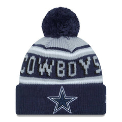 Dallas Cowboys New Era Youth Main Cuffed Knit Hat with Pom - Gray/Navy sale