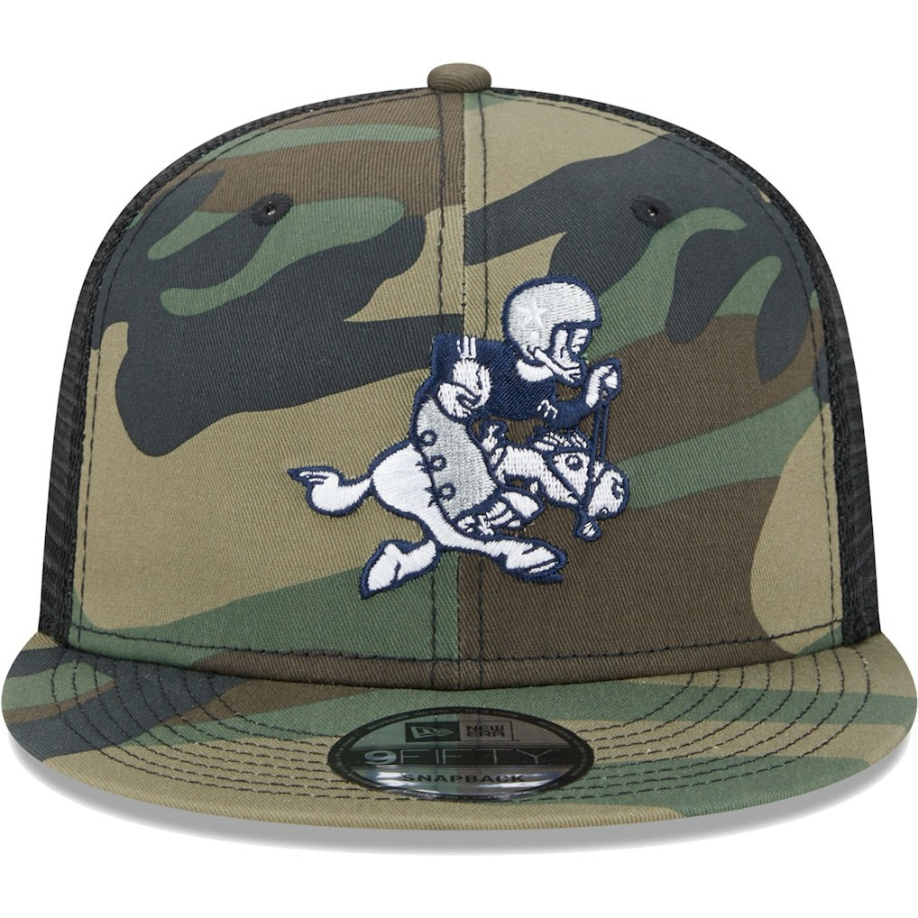 Dallas Cowboys New Era Retro Joe Main Trucker 9FIFTY Snapback Hat - Camo cheap