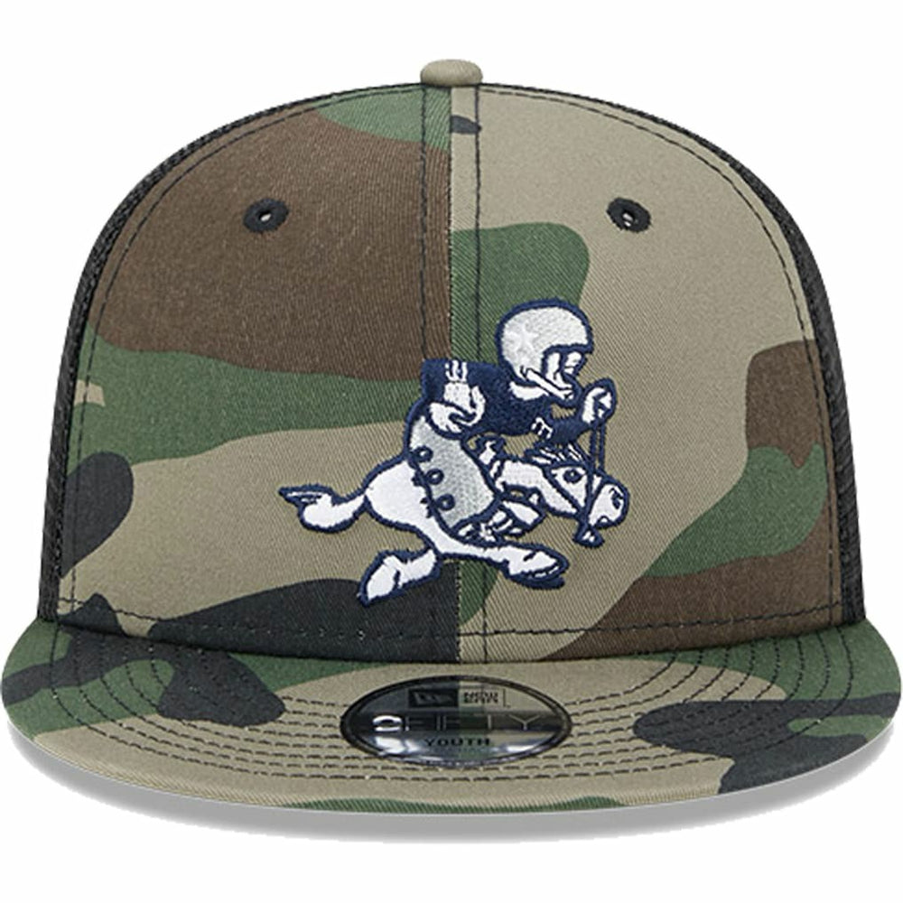 Dallas Cowboys New Era Youth Retro Joe Main Trucker 9FIFTY Snapback Hat - Camo on sale