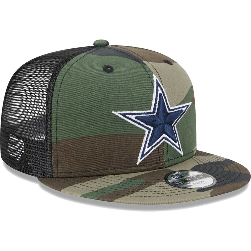 Dallas Cowboys New Era Youth Main Trucker 9FIFTY Snapback Hat - Camo discount
