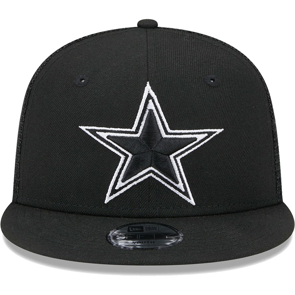 Dallas Cowboys New Era Youth Main B-Dub 9FIFTY Trucker Adjustable Hat - Black cheap