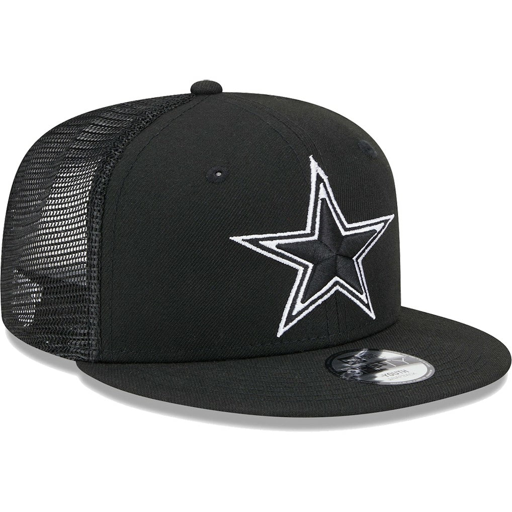 Dallas Cowboys New Era Youth Main B-Dub 9FIFTY Trucker Adjustable Hat - Black cheap
