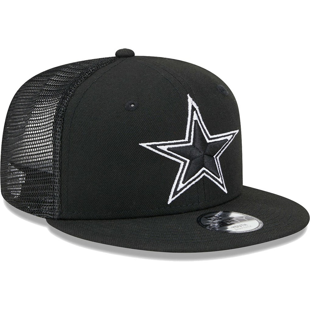 Dallas Cowboys New Era Youth Main B-Dub 9FIFTY Trucker Adjustable Hat - Black cheap