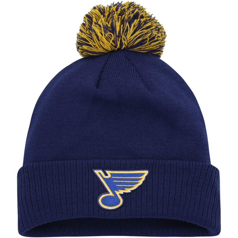 St. Louis Blues adidas COLD.RDY Cuffed Knit Hat with Pom - Blue Hats