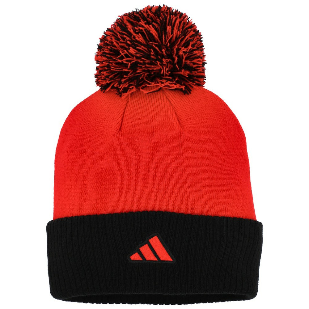 Chicago Blackhawks adidas Women's Laurel Cuffed Knit Hat with Pom - Red Hats