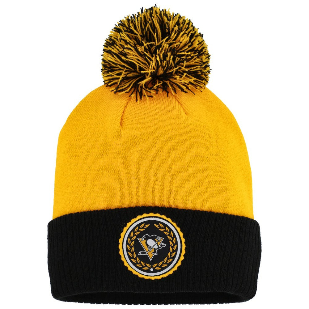 Pittsburgh Penguins adidas Women's Laurel Cuffed Knit Hat with Pom - Gold Hats