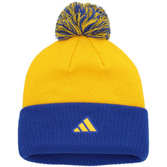St. Louis Blues adidas Women's Laurel Cuffed Knit Hat with Pom - Gold Hats