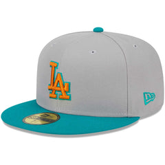 Los Angeles Dodgers  59FIFTY Fitted Hat Gray/Teal