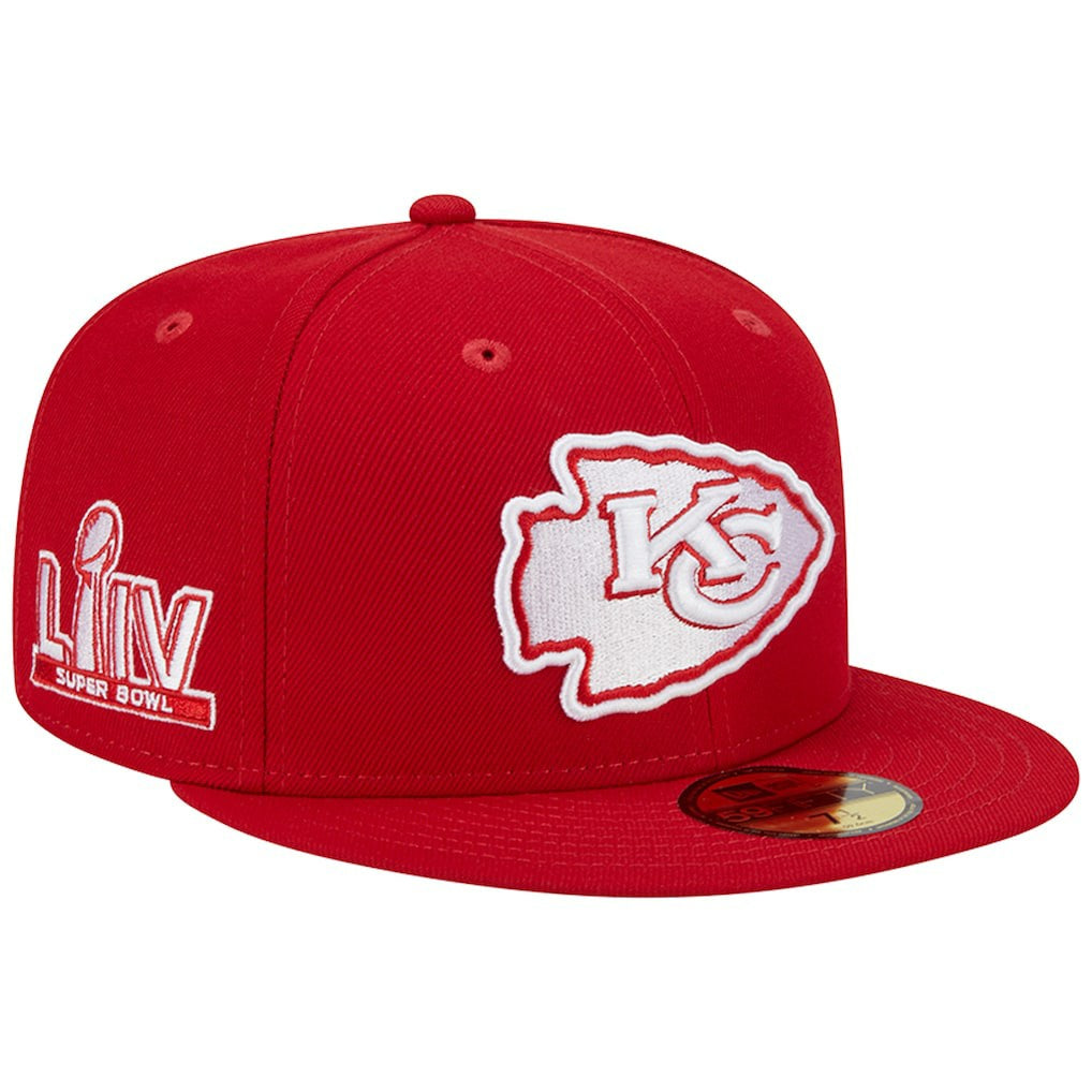Kansas City Chiefs New Era Super Bowl LIV Main Patch 59FIFTY Fitted Hat - Scarlet cheap