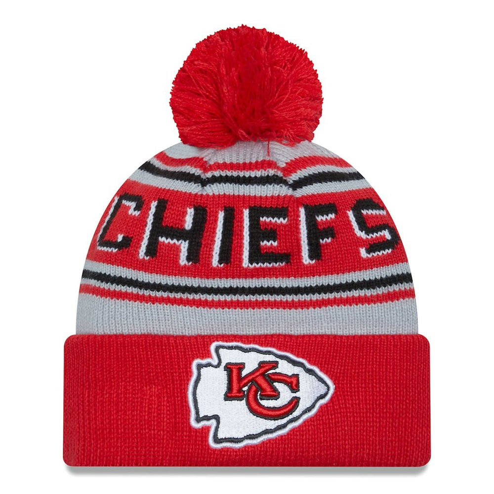 Kansas City Chiefs New Era Main Cuffed Knit Hat with Pom - Red cheap