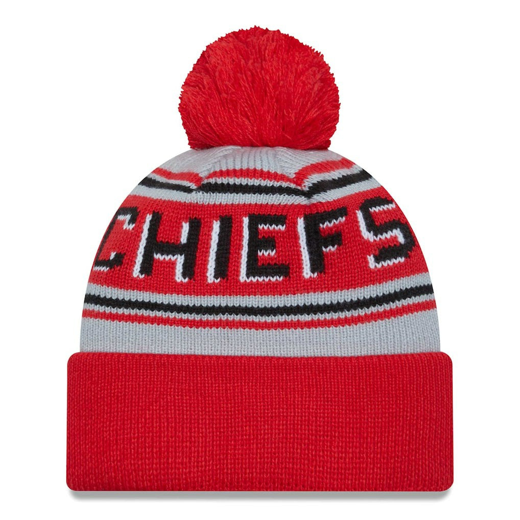 Kansas City Chiefs New Era Main Cuffed Knit Hat with Pom - Red cheap