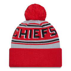 Kansas City Chiefs New Era Main Cuffed Knit Hat with Pom - Red cheap