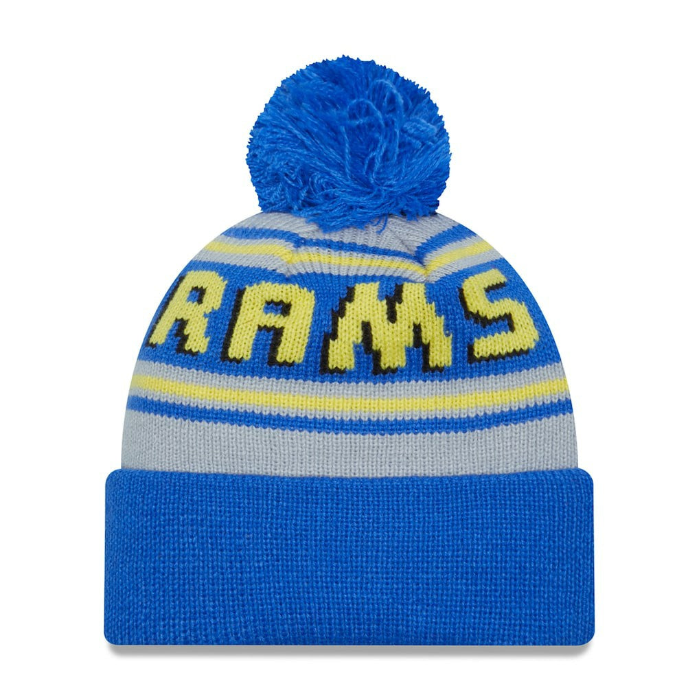 Los Angeles Rams New Era Main Cuffed Knit Hat with Pom - Royal sale