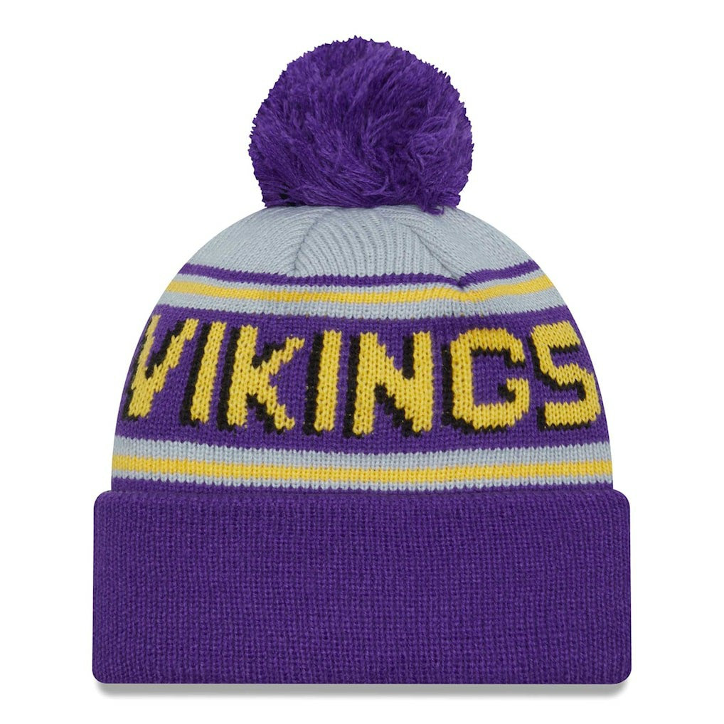 Minnesota Vikings New Era Main Cuffed Knit Hat with Pom - Purple sale