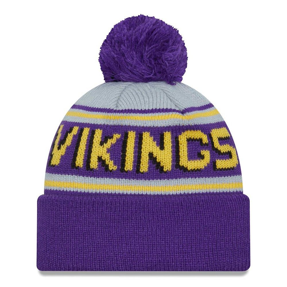 Minnesota Vikings New Era Main Cuffed Knit Hat with Pom - Purple sale