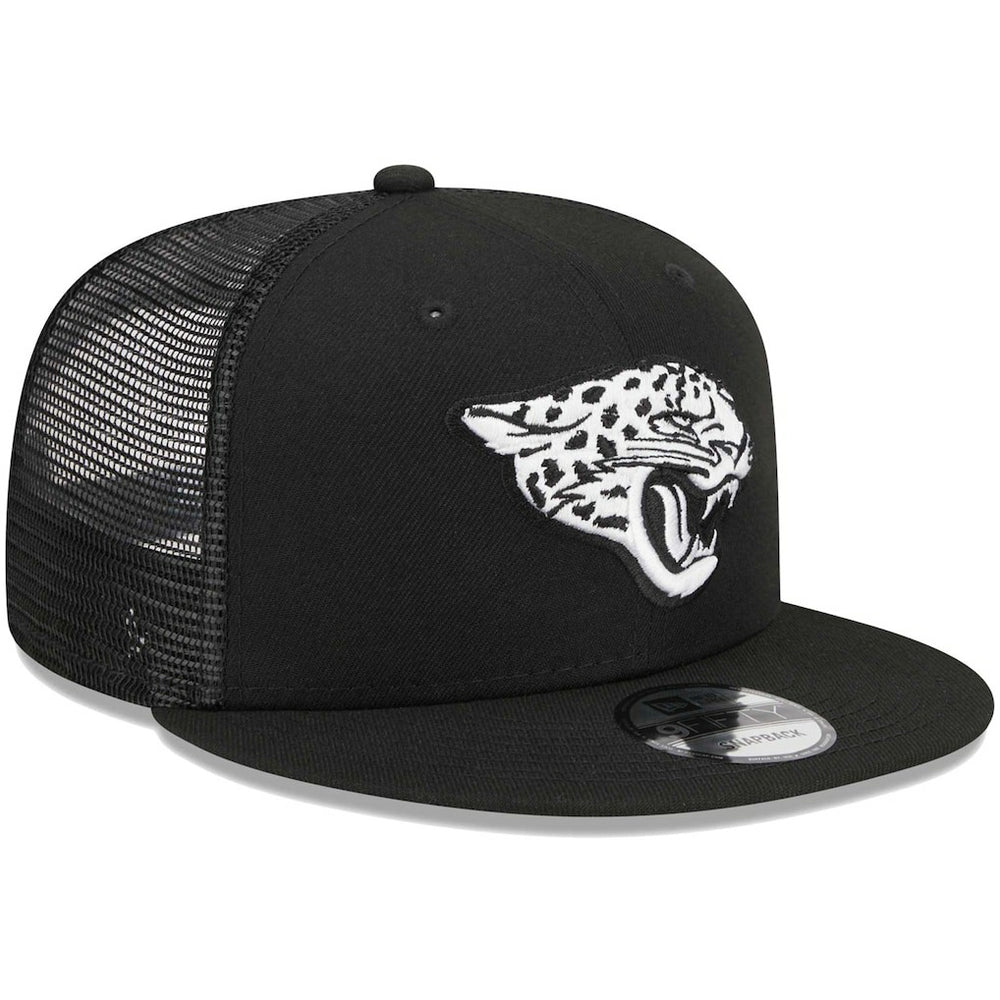 Jacksonville Jaguars New Era Main Trucker 9FIFTY Snapback Hat - Black sale