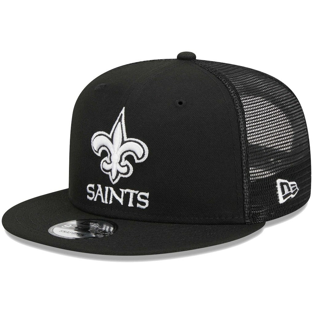 New Orleans Saints New Era Main Trucker 9FIFTY Snapback Hat - Black discount