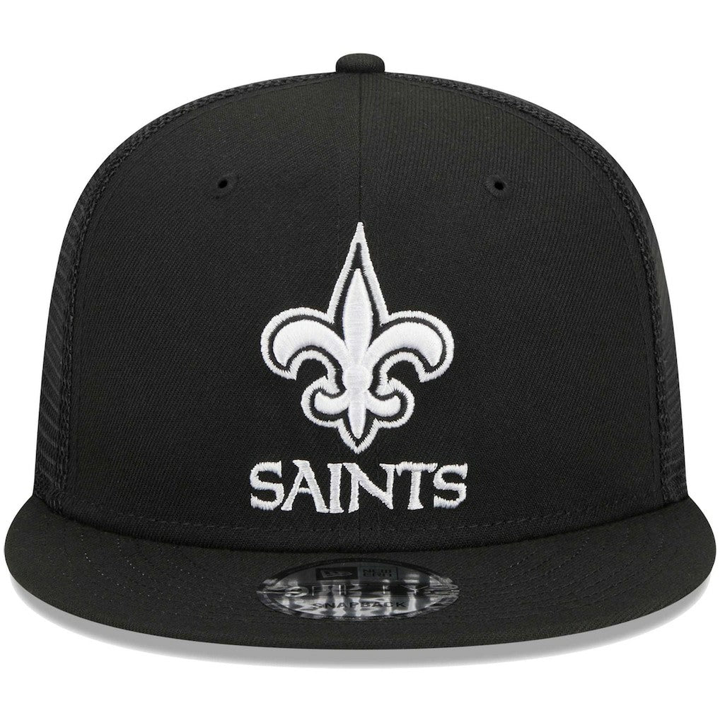 New Orleans Saints New Era Main Trucker 9FIFTY Snapback Hat - Black discount
