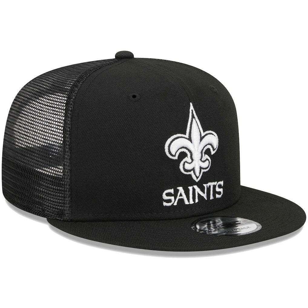 New Orleans Saints New Era Main Trucker 9FIFTY Snapback Hat - Black discount