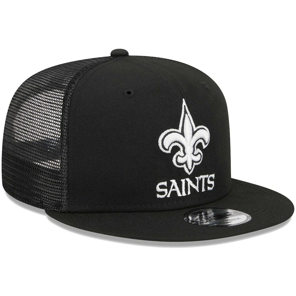 New Orleans Saints New Era Main Trucker 9FIFTY Snapback Hat - Black discount