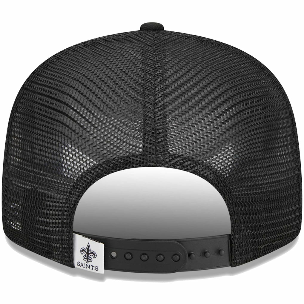New Orleans Saints New Era Main Trucker 9FIFTY Snapback Hat - Black discount
