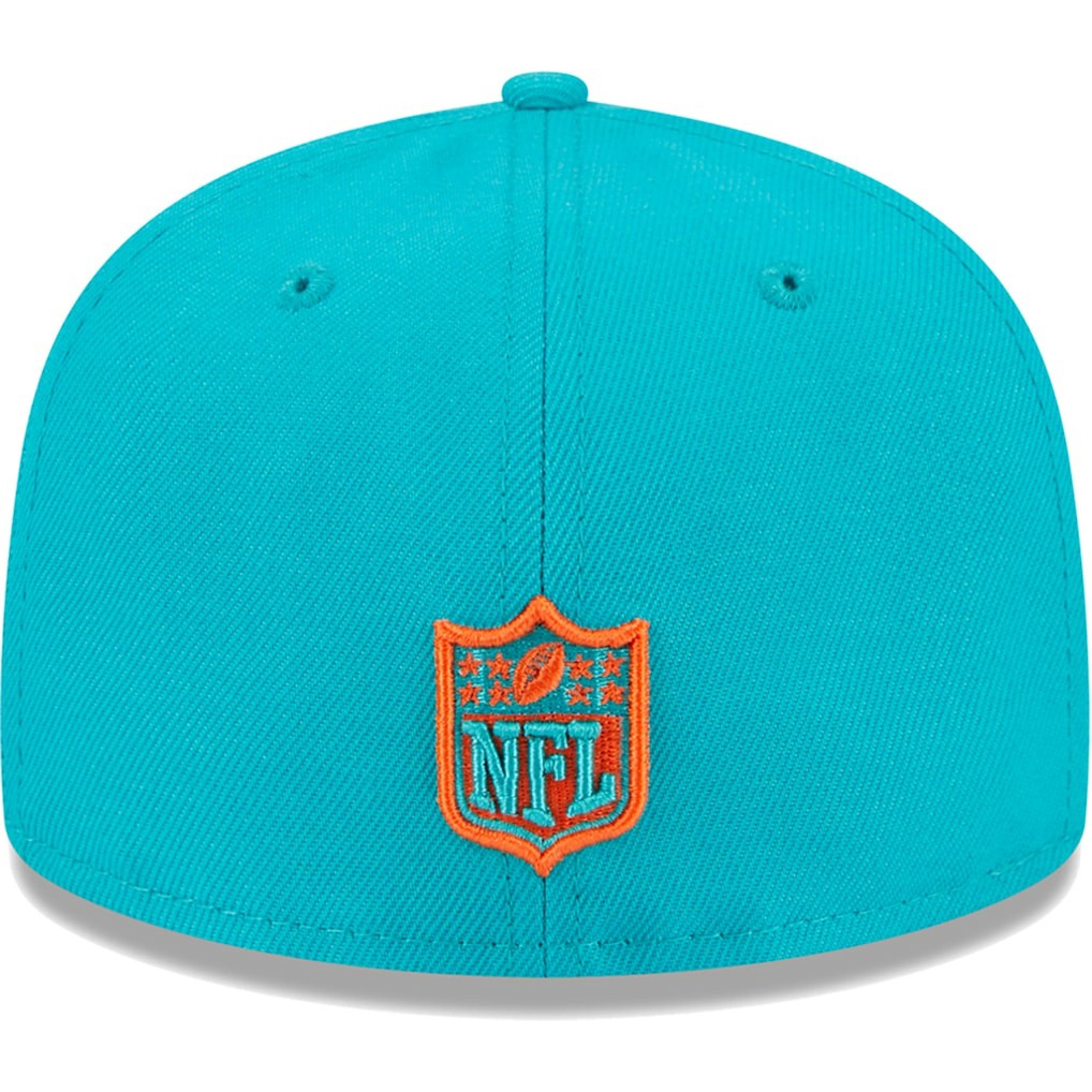 Miami Dolphins New Era Youth Main 59FIFTY Fitted Hat - Aqua cheap