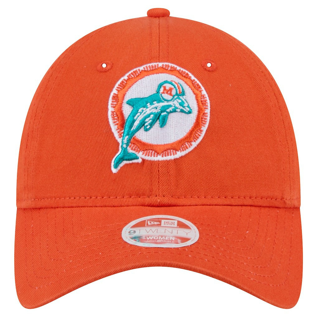 Miami Dolphins New Era Women's Throwback Main Core Classic 2.0 9TWENTY Adjustable Hat - Orange online