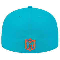 Miami Dolphins New Era Main Patch 59FIFTY Fitted Hat - Aqua on sale