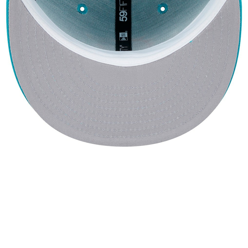 Miami Dolphins New Era Main Patch 59FIFTY Fitted Hat - Aqua on sale