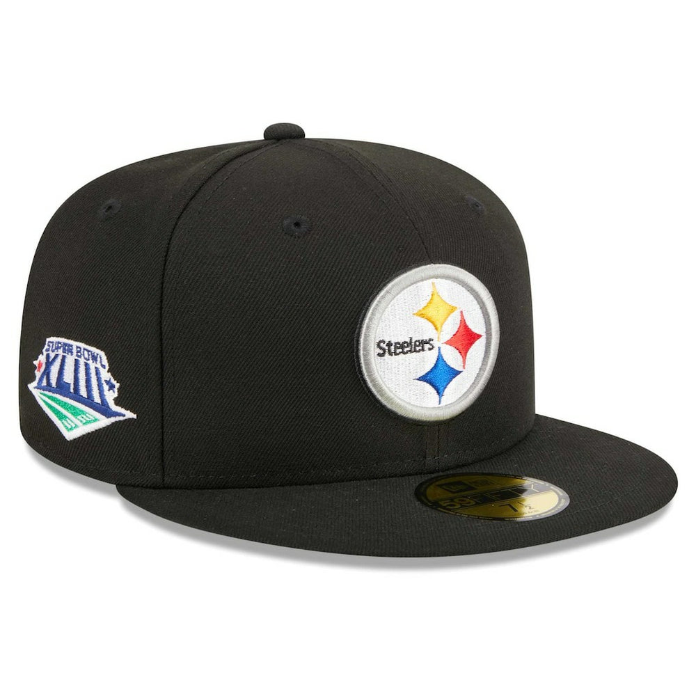 Pittsburgh Steelers New Era Main Patch 59FIFTY Fitted Hat - Black sale