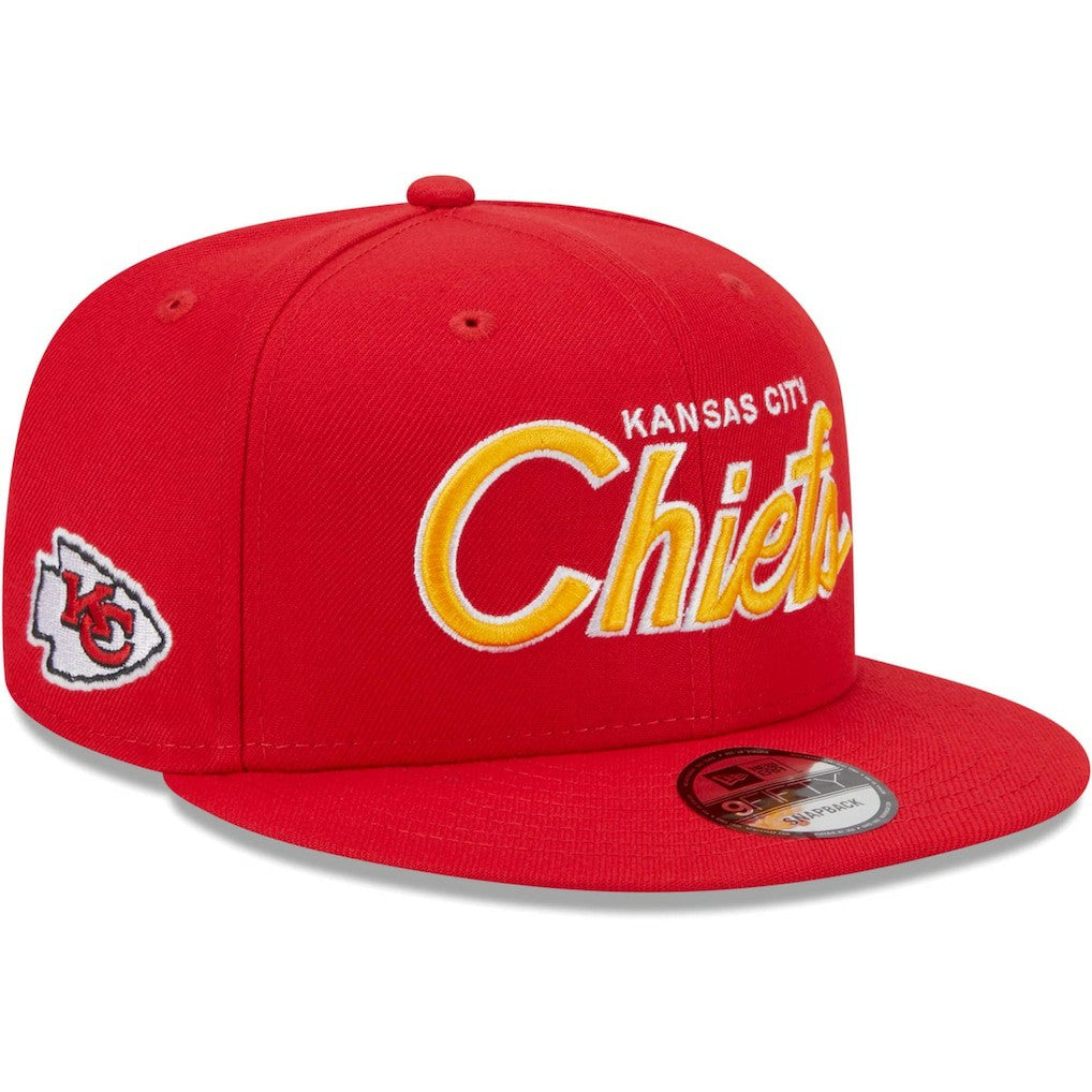 Kansas City Chiefs New Era Main Script 9FIFTY Snapback Hat - Red cheap