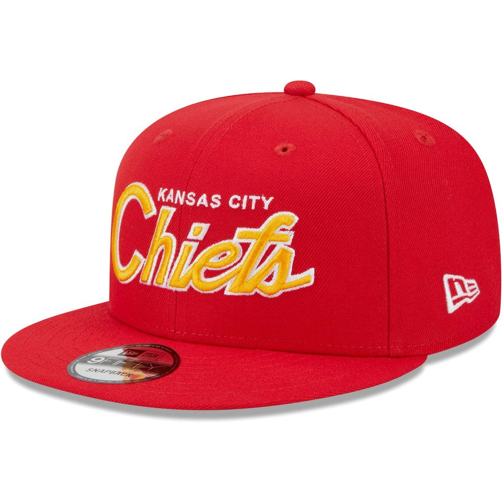 Kansas City Chiefs New Era Main Script 9FIFTY Snapback Hat - Red cheap