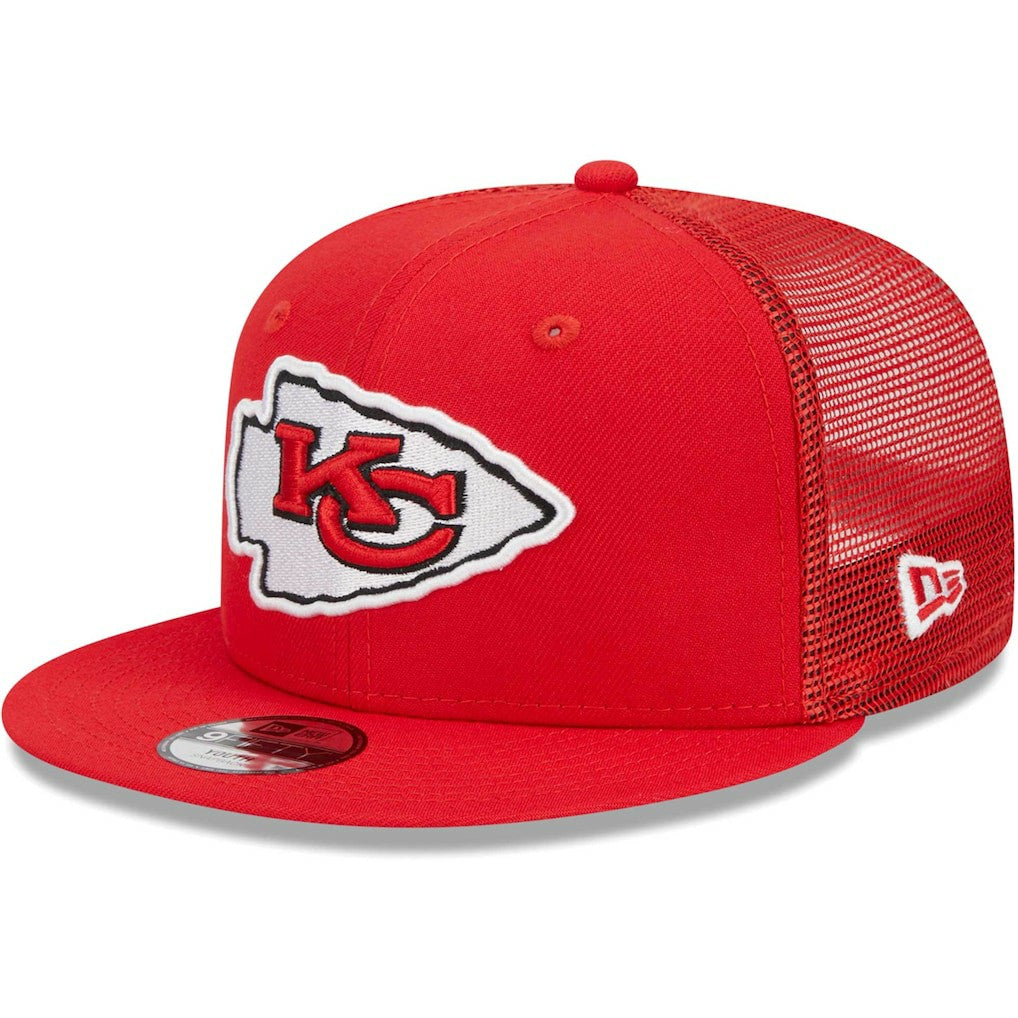 Kansas City Chiefs New Era Youth Main Trucker 9FIFTY Snapback Hat - Red for sale